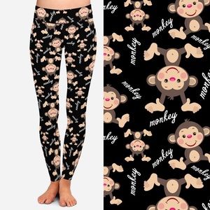 Adorable custom monkey leggings